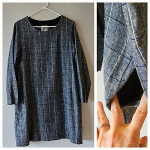 Prairie Underground New Deal Dress in Blue Check - Size Medium